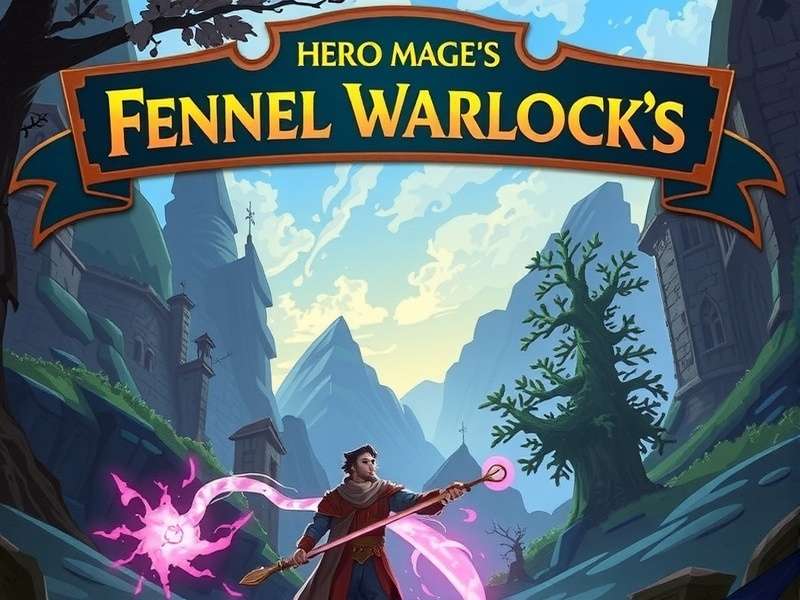 Fennel Warlock's Legacy fantasy world Fennel Warlock's Legacy game hero banner showing magical landscape